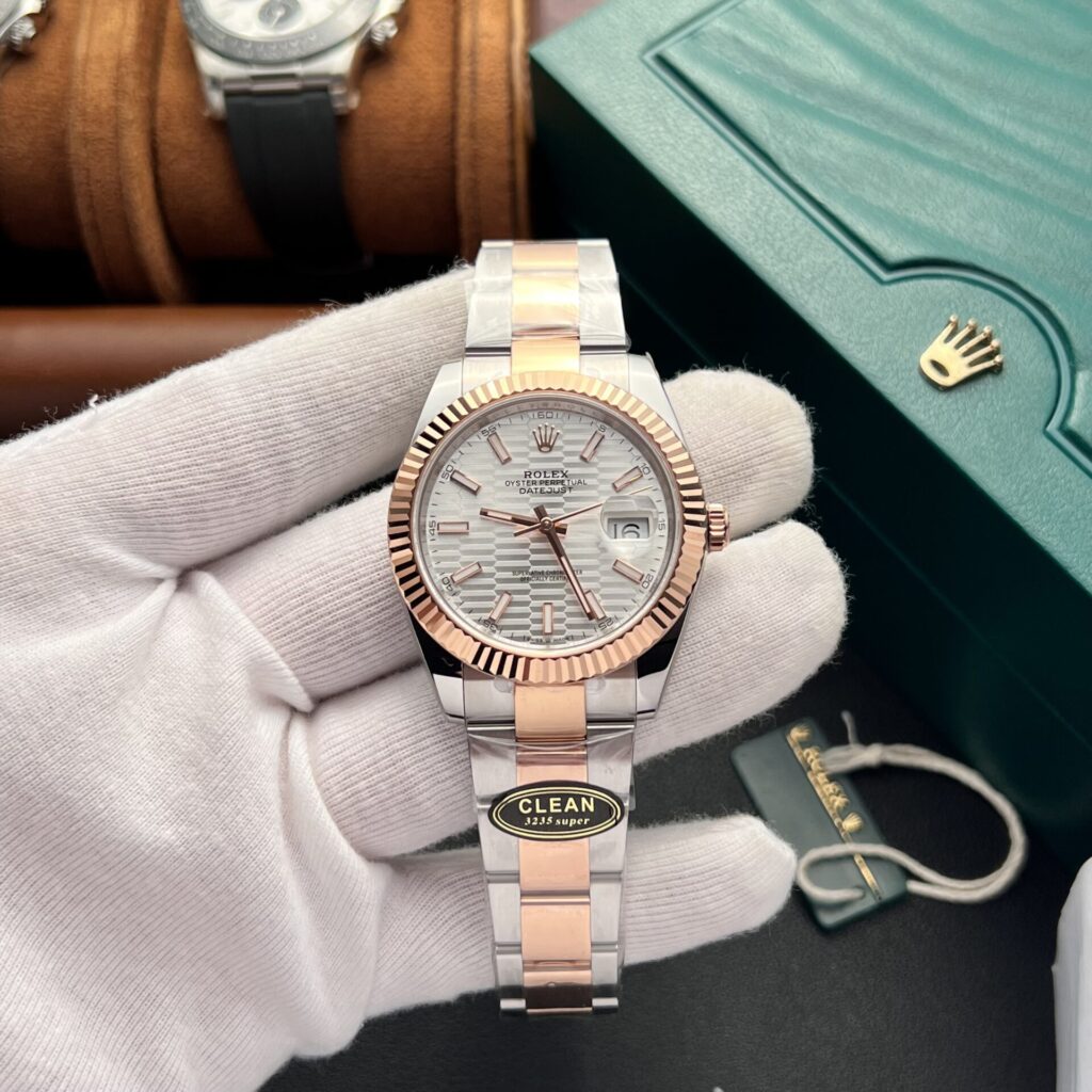 Rolex Datejust 41mm Demi (Two-Tone Gold and Stainless Steel) (Clean Factory Super Clone 1:1) Silver Gold Dial – Automatic Movement