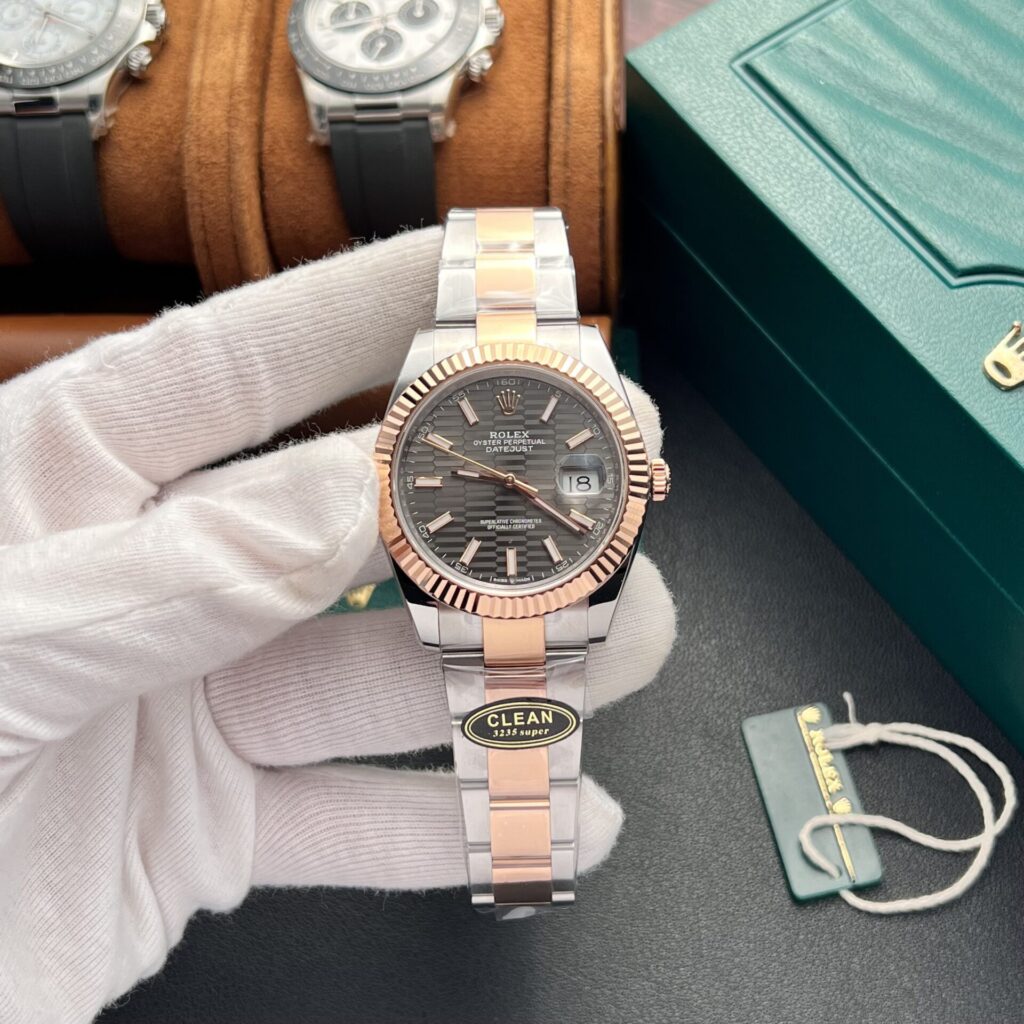 Rolex DateJust 126331 41mm Rolesor (Clean Factory 1:1 Super Clone) Gray Dial on Oyster Strap – Automatic Movement