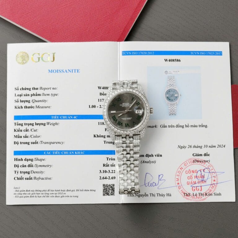 Rolex DateJust 41mm (Super Clone) Wimbledon Dial with Custom Full Moissanite Diamonds – RLX-ROLEXDA-1259