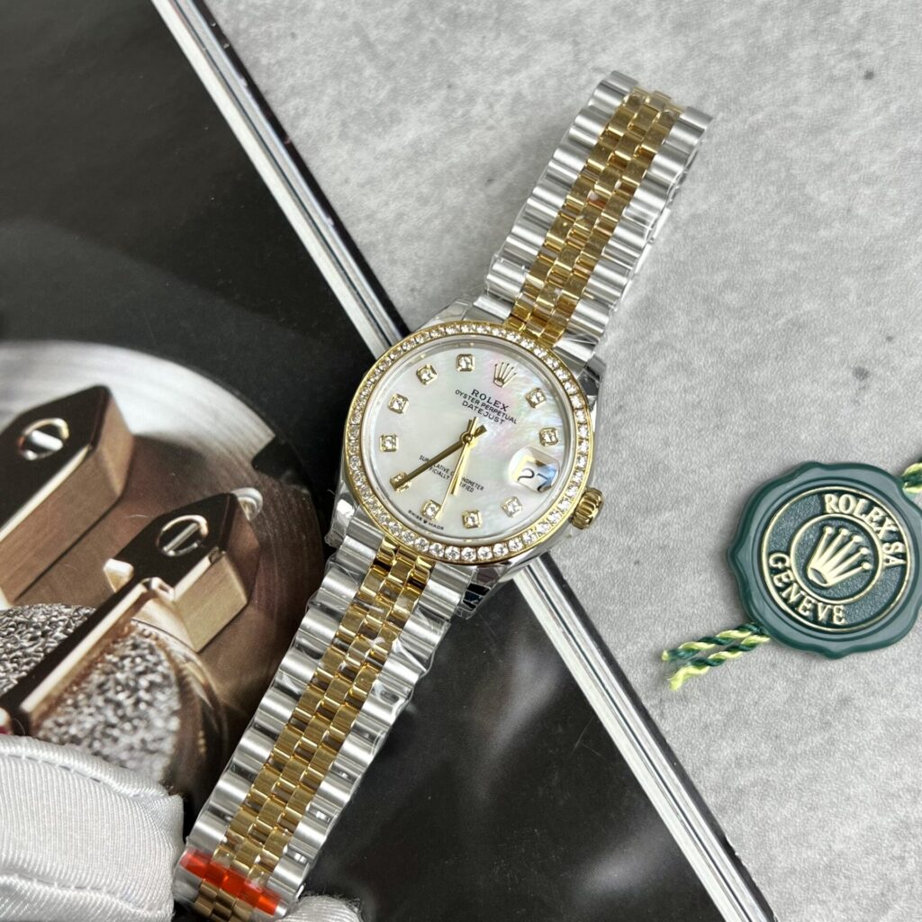Rolex DateJust 31mm (Super Clone) Mother of Pearl Dial on Demi Gold Case – Calibre 2836 Automatic