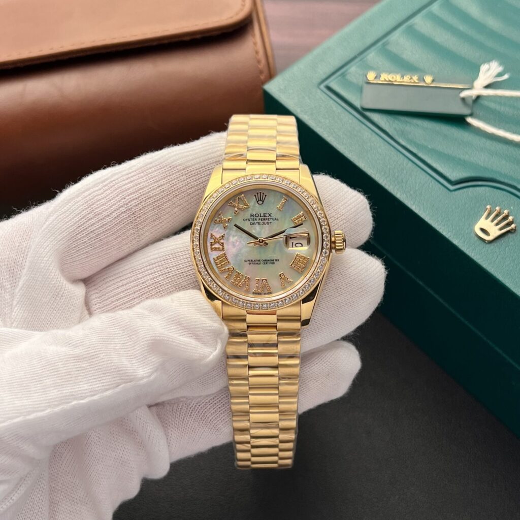 Rolex DateJust 36mm Mother of Pearl Dial (Super Clone) with Diamond Hour Markers – RLX-ROLEXDA-3237