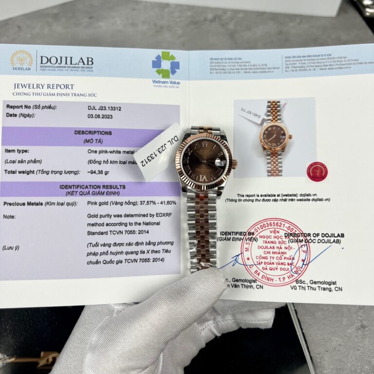 Rolex DateJust 31mm Gold Wrapped (Super Clone) Chocolate Dial with Diamond Hour Markers on Gold Wrapped Stainless Steel Jubilee Bracelet – Automatic Caliber 28,800 vph