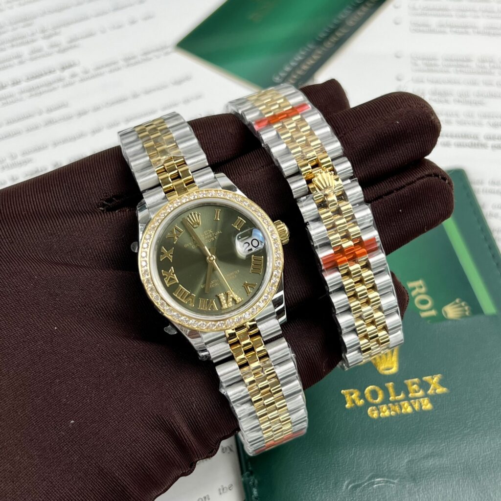Rolex DateJust 31mm SS (Super Clone 1:1) Stone Bezel with Silver Dial – Caliber 2236 Automatic