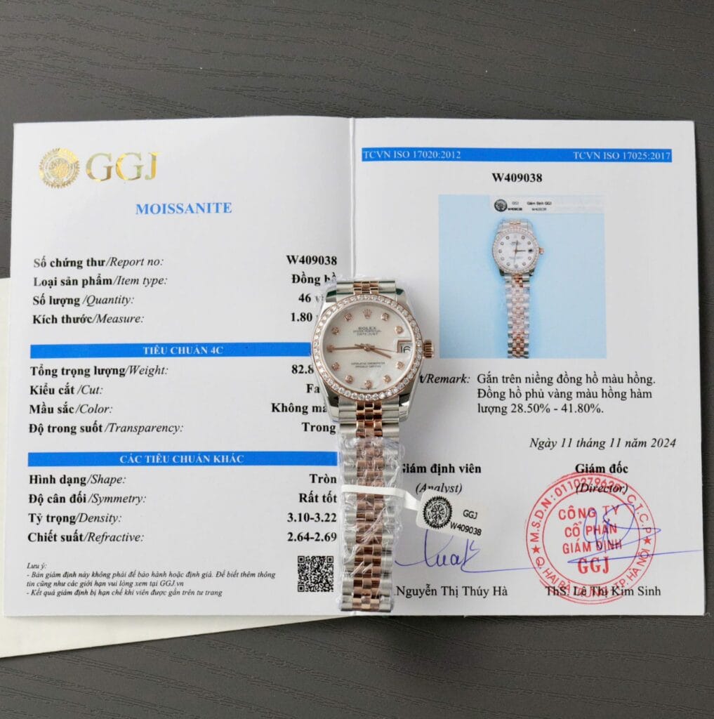 Rolex DateJust 31mm Mother of Pearl Dial with Custom Moissanite Diamonds (Super Clone 11) – Automatic Movement