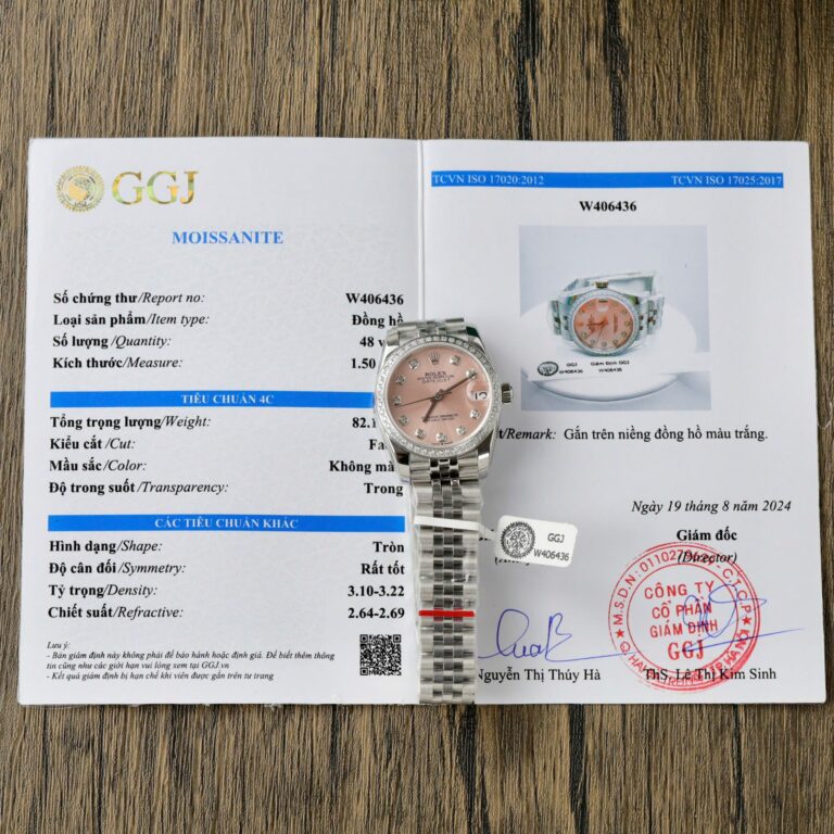Rolex DateJust 31mm Stainless Steel (Super Clone) Pink Dial with Custom Moissanite Diamonds – Rolex Clone Automatic