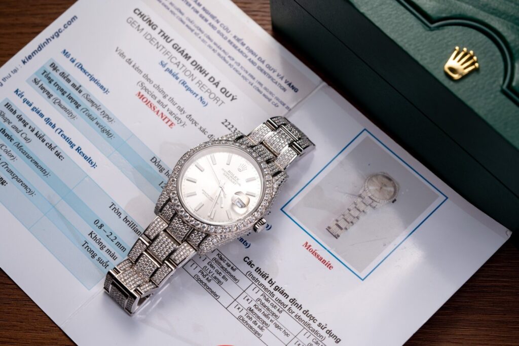 Rolex Datejust 126334 41mm Rolesor (Super Clone) Full Diamond Moissanite Accents – Automatic Movement