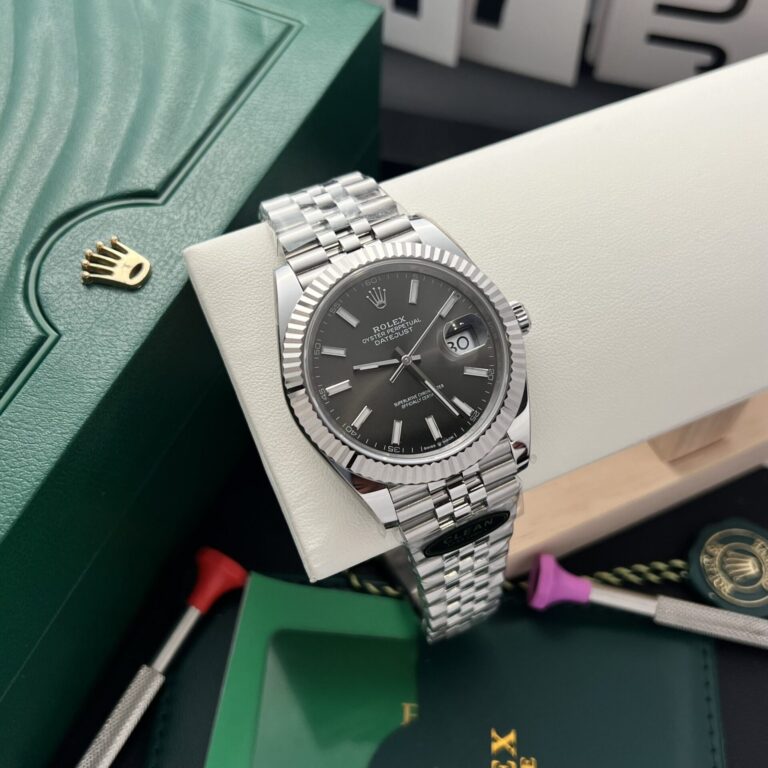 Rolex Datejust 126334 41mm SS (Clean Factory Super Clone) Gray Dial on Stainless Steel Oyster Bracelet – Calibre 3235