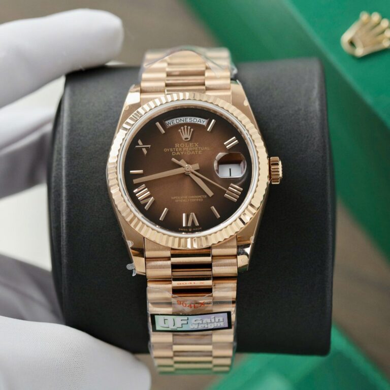 Rolex Day-Date 128235 36mm (QF Super Clone) Chocolate Dial – Weight 158g