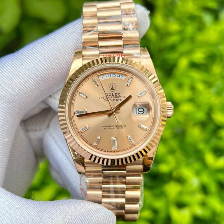 Rolex Day-Date 228235 40mm Everose Gold (GM Factory Super Clone) Pink Dial with Diamond Markers – Calibre 3255