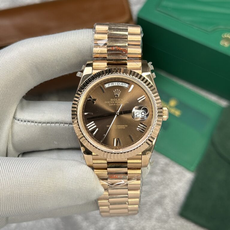 Rolex Day-Date 228235 40mm Rose Gold (GM Factory Super Clone V2) Chocolate Dial on Rose Gold President Bracelet – Automatic