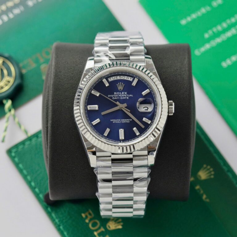 Rolex Day-Date 228236 40mm SS (GM Factory Super Clone) Blue Dial on Stainless Steel Oyster Bracelet – Caliber 3255