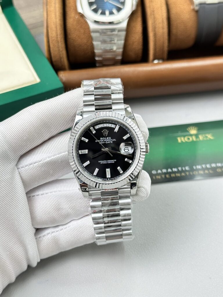 Rolex Day-Date 228236 40mm SS (GM Factory Super Clone) Black Dial – Rolex Calibre 3255 Automatic