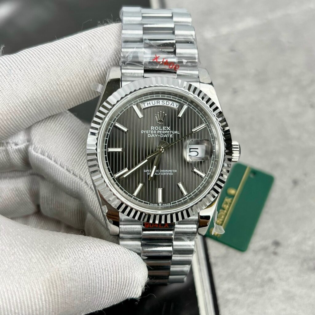 Rolex Day-Date 228236 40mm SS (GM Factory Super Clone) Grey Dial with Roman Markers – Automatic Calibre 28800
