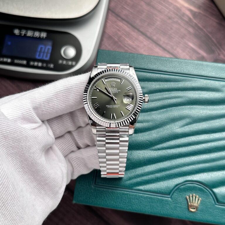 Rolex Day-Date 228236 40mm SS (GM V2 Super Clone) Refined Green Dial on Stainless Steel Oyster Bracelet – Automatic Caliber 28,800 vph