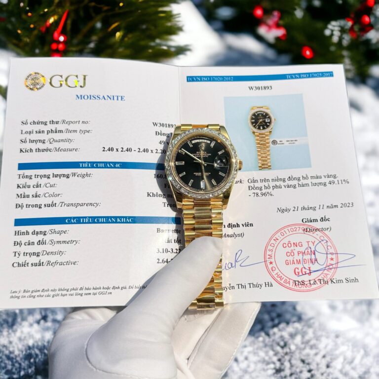 Rolex Day-Date 228238 40mm 18K Gold Wrapped (Super Clone) Champagne Dial with Moissanite Bezel – Automatic Movement