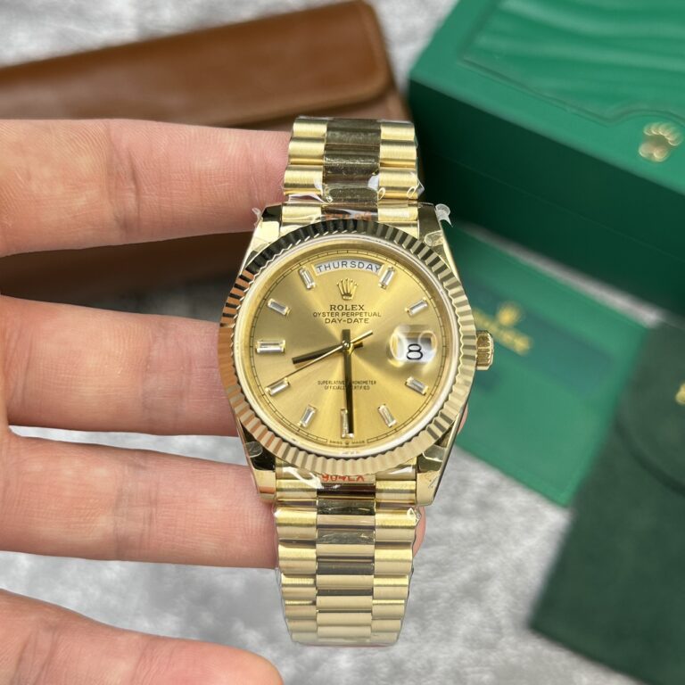 Rolex Day-Date 228238 40mm Yellow Gold (GM Factory Super Clone) White Dial on Yellow Gold President Bracelet – Calibre 3235