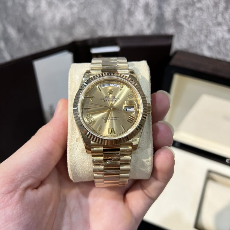 Rolex Day-Date 228238 40mm Refined 166 gr GM (Super Clone) Yellow Champagne Dial on Yellow Gold Oyster Bracelet – Calibre 3255