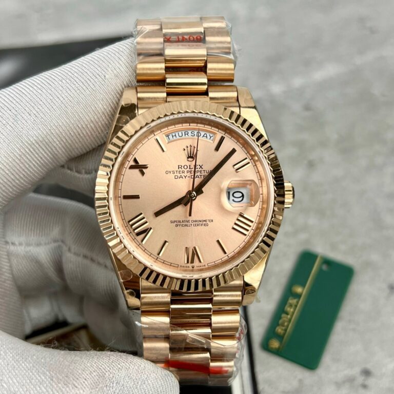 Rolex Day-Date 228239 40mm 904L Steel (Super Clone 1:1 Refined GM V2) White Dial with Roman Markers on President Bracelet – Calibre 3255