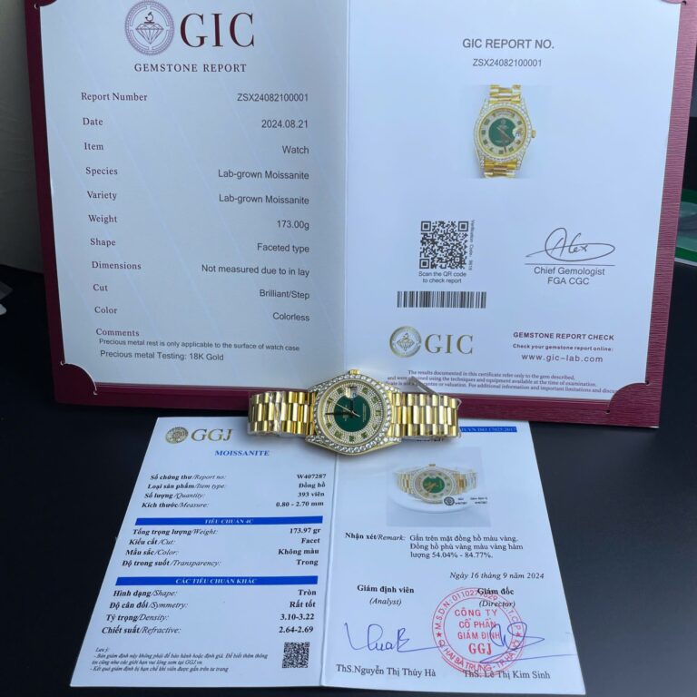 Rolex Day-Date 40mm Gold Wrapped (Super Clone) Moissanite Diamonds – Rolex Caliber 3255