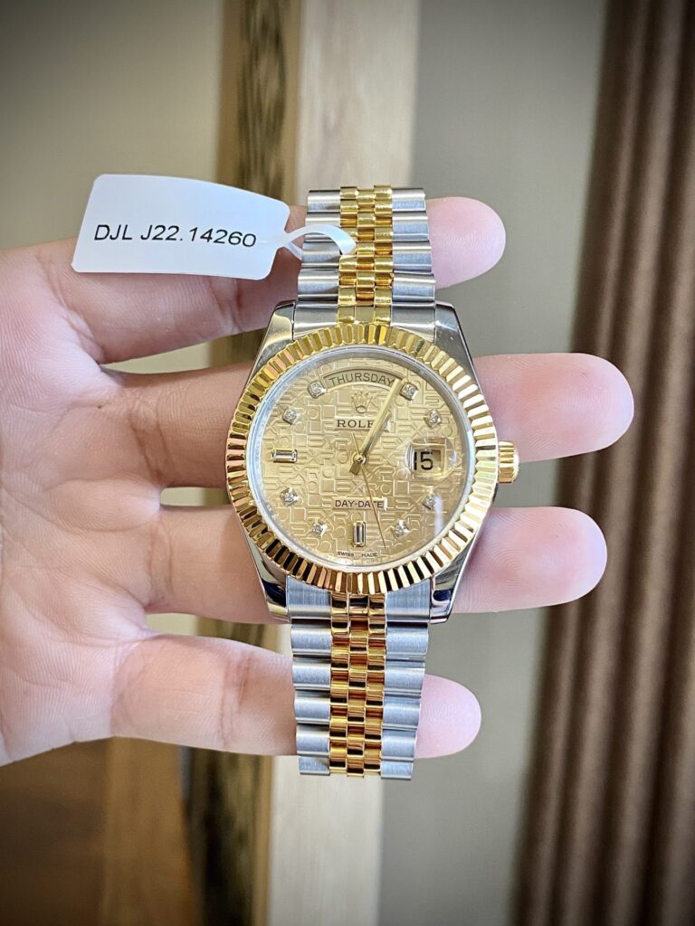 Rolex Day-Date Custom Gold Wrapped 40mm (Super Clone) Fluted Bezel – Rolex Caliber 3255 Automatic