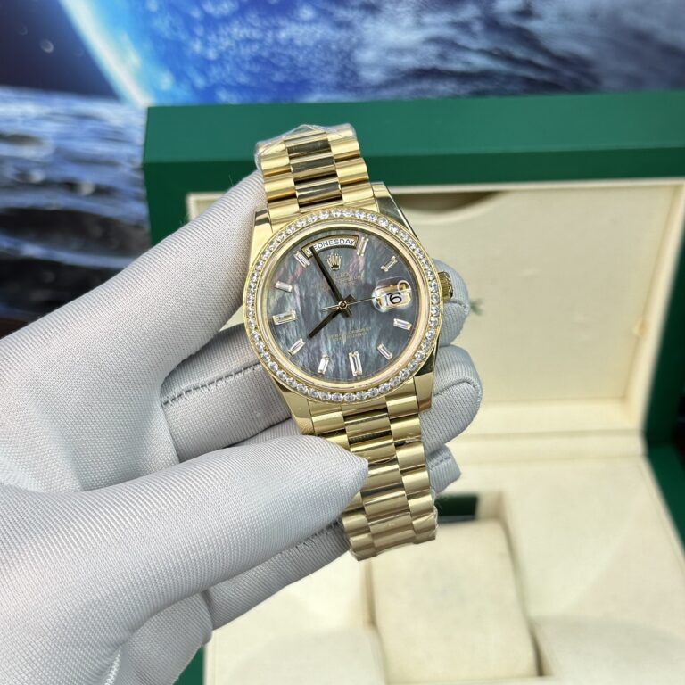 Rolex Day-Date 40mm SS (BP Factory Super Clone) Mother-Of-Pearl Dial with Diamonds – Automatic 28,800 BPH