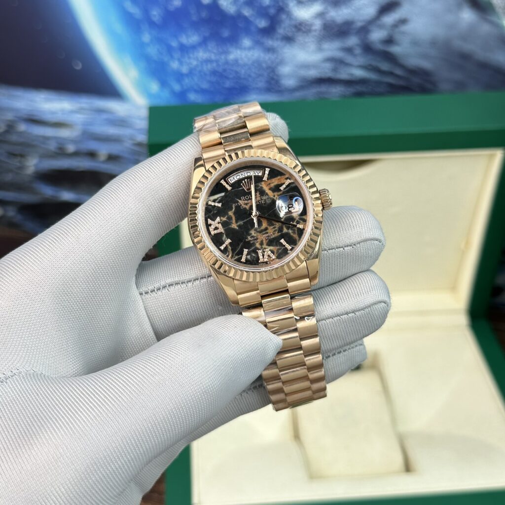Rolex Day-Date 40mm Rose Gold (BP Super Clone) Lava Dial on Rose Gold Oyster Bracelet – Calibre BP Automatic
