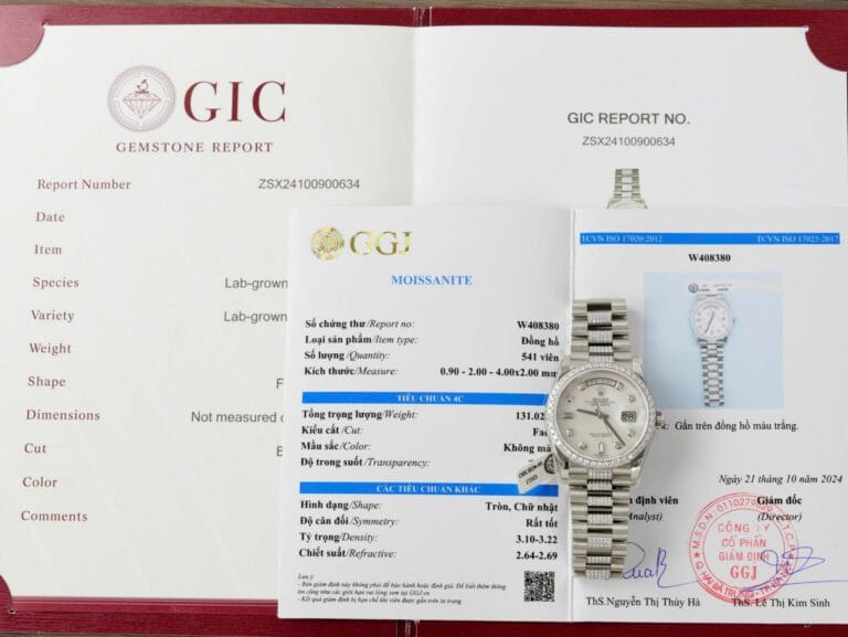 Rolex Day-Date 36mm SS (Super Clone) Custom Moissanite Diamonds on Mother of Pearl Dial – Rolex Caliber 3255
