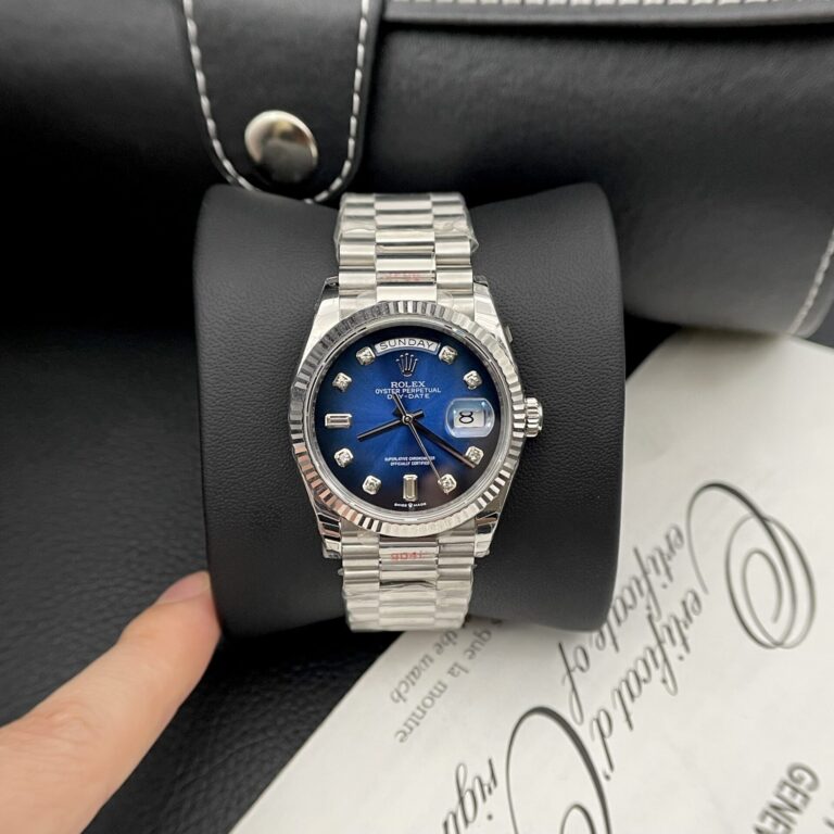 Rolex Day-Date 36mm Oystersteel (EW Factory Super Clone) Blue Dial on Oyster Strap – Super Automatic Clone