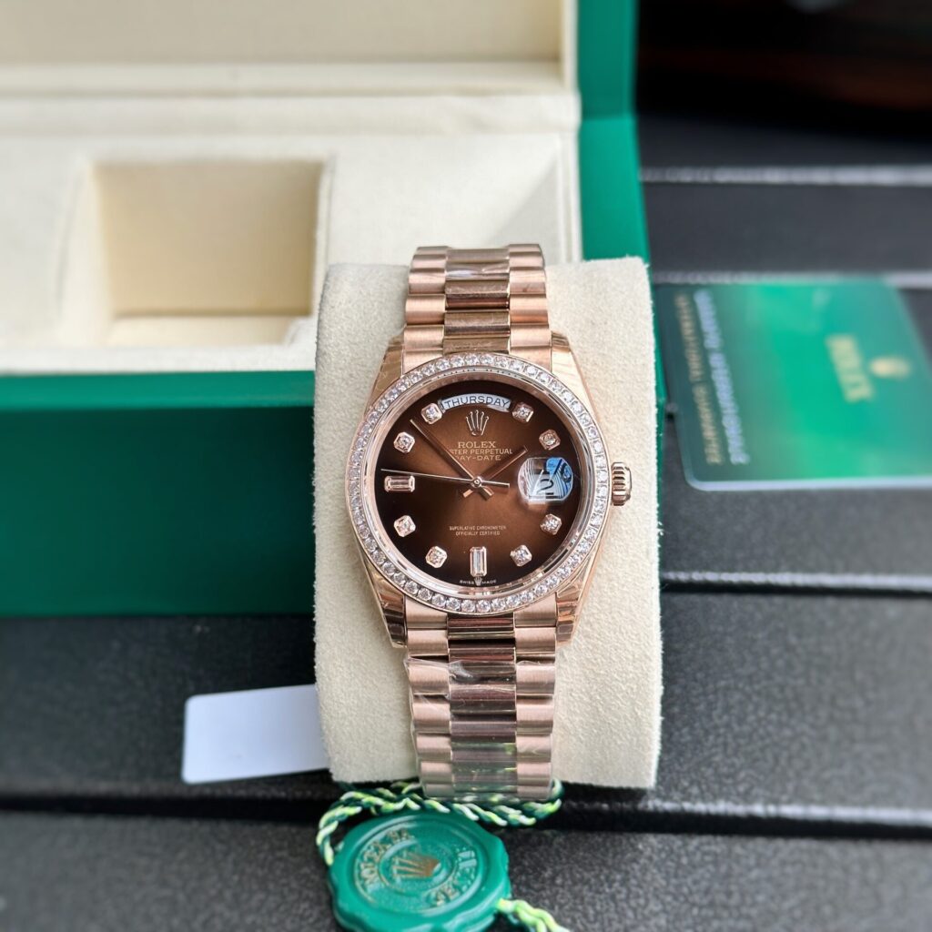 Rolex Day-Date 36mm (EW Factory Super Clone) Chocolate Dial with Gold Tone Hands – Automatic Movement 72 Hours Power Reserve