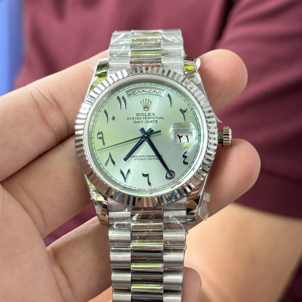 Rolex Day-Date 40mm SS (Super Clone GM V2) Blue Dial with Arabic Markers on Stainless Steel Oyster Bracelet – Calibre 3255
