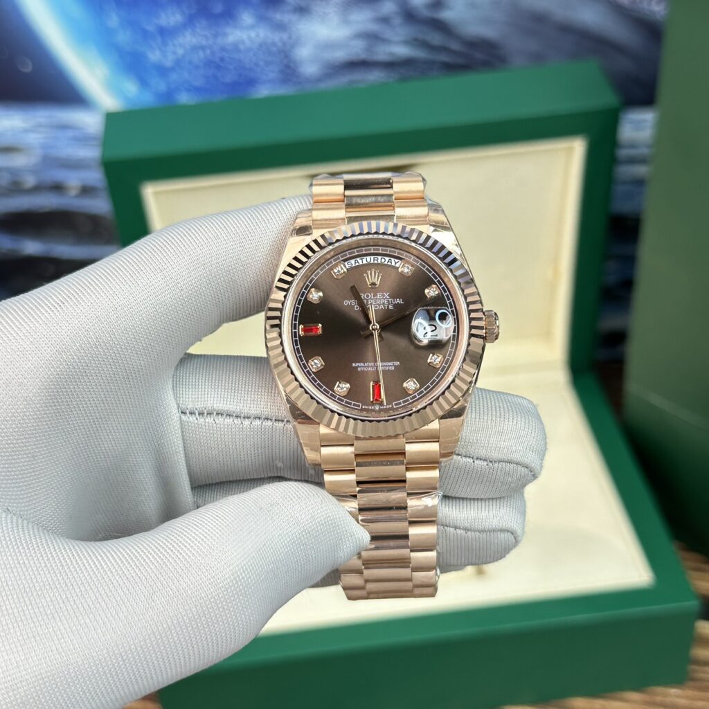 Rolex Day-Date 40mm EW Factory (Super Clone) Red Ruby Dial – 1:1 Best Edition