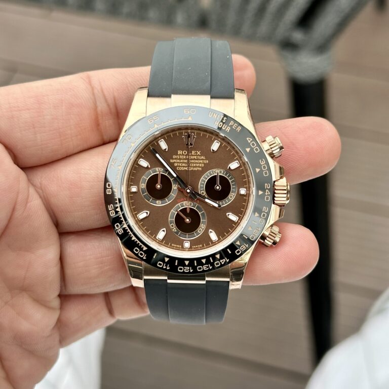 Rolex Daytona 116515LN 40mm Rose Gold (BT Factory Super Clone) Chocolate Dial on Oysterflex Rubber Strap – Automatic Chronograph