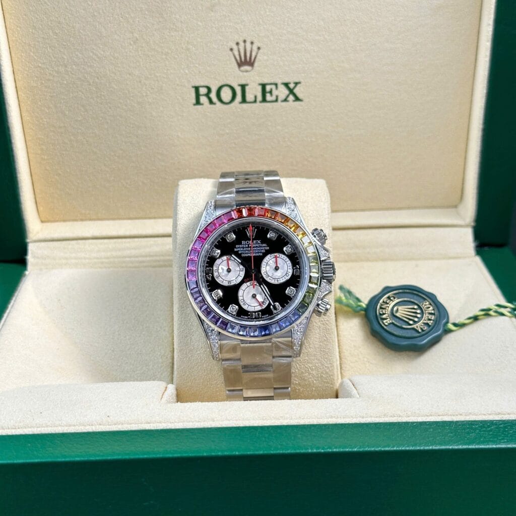 Rolex Daytona 116599 (BT Factory Super Clone) 40mm 316L Stainless Steel with Rainbow Gradient Sapphire Bezel – Calibre 4130 Automatic