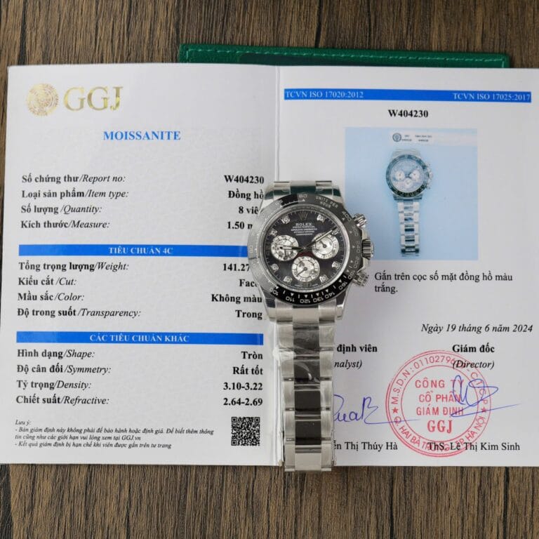 Rolex Daytona 40mm SS (Super Clone) Mother Of Pearl Dial with Custom Moissanite Diamonds – Automatic Chronograph