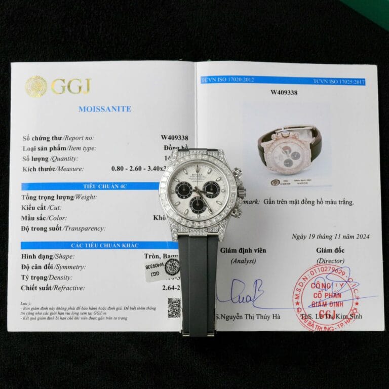Rolex Daytona 40mm SS (Super Clone) Meteorite Dial with Custom Diamonds & Moissanite Baguette – Swiss Automatic Movement 28800 vph