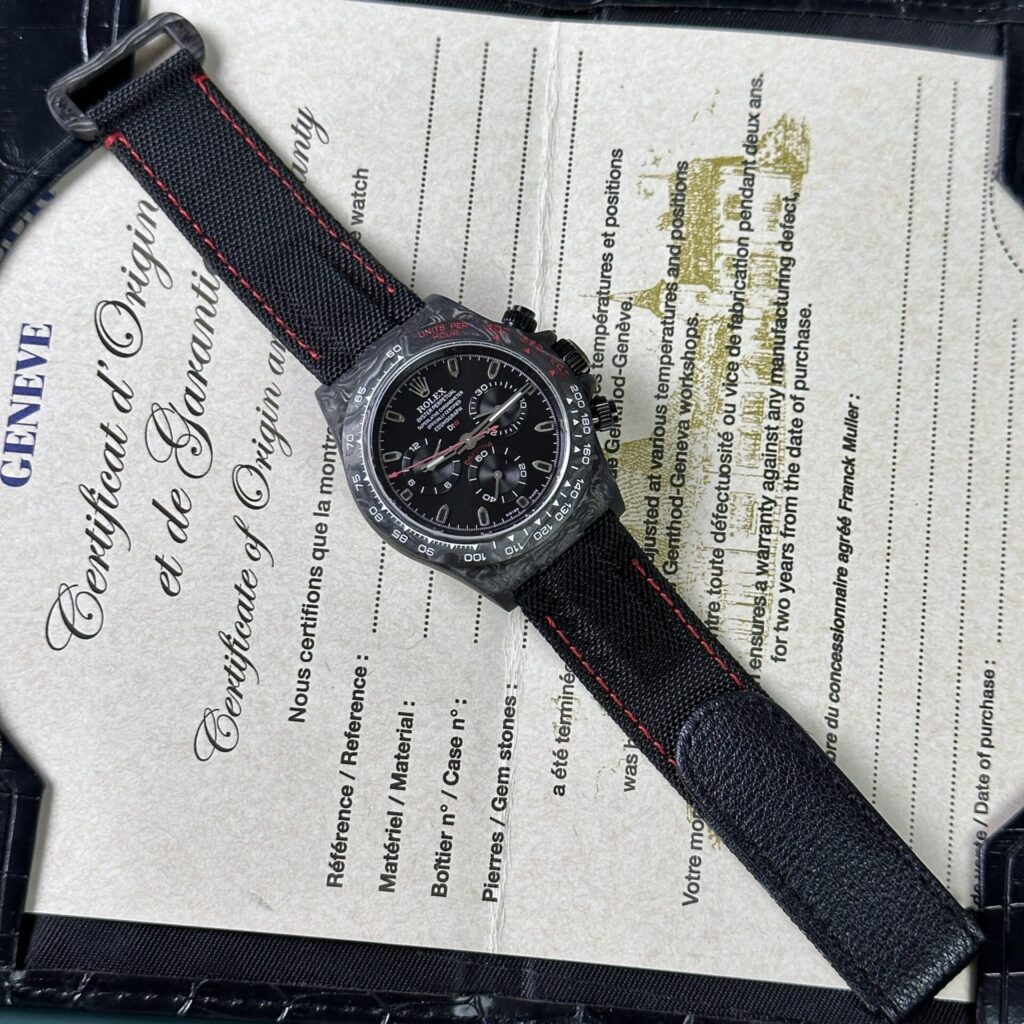Rolex Daytona Diw Carbon 40mm Carbon Fiber (Super Clone) Black Dial on Carbon Fiber Bracelet – CAL.4130 Automatic