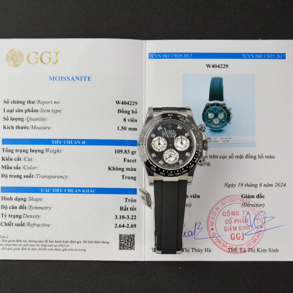 Rolex Daytona 40mm SS (Super Clone) Mother of Pearl Dial with Moissanite Diamond Markers – Calibre 4130 Automatic