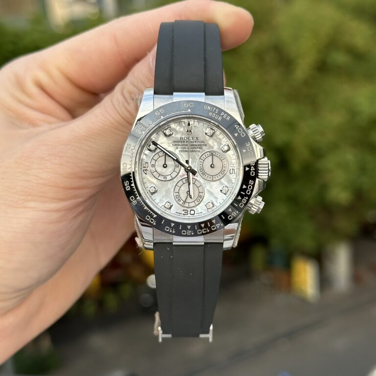Rolex Daytona Mother of Pearl & Moissanite Diamonds Dial 40mm (Super Clone) Stainless Steel Case – Calibre 4130 Automatic