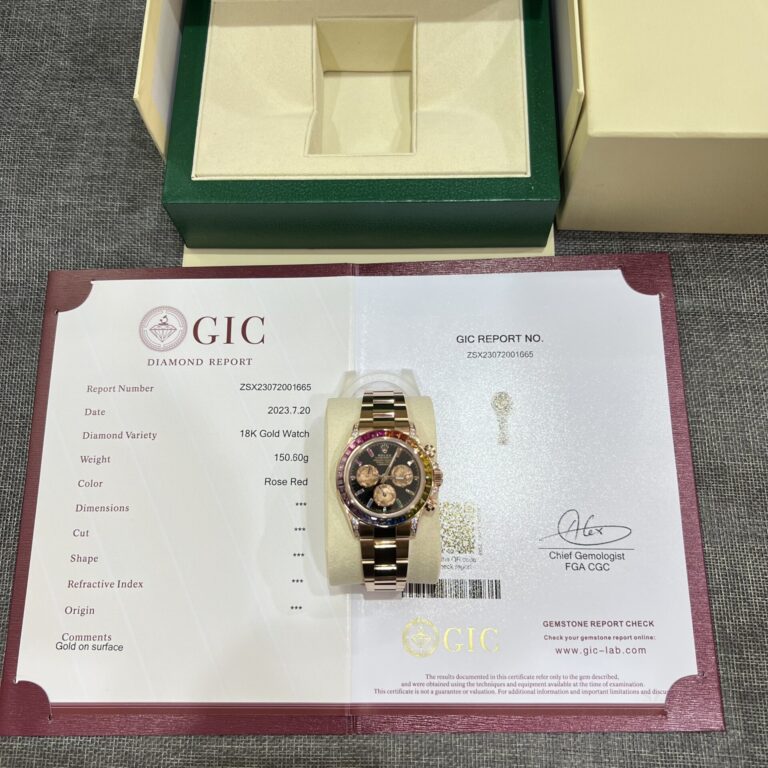 Rolex Daytona Rainbow 40mm Gold Wrapped (Super Clone) Multicolor Moissanite Bezel – Rolex Calibre 4130