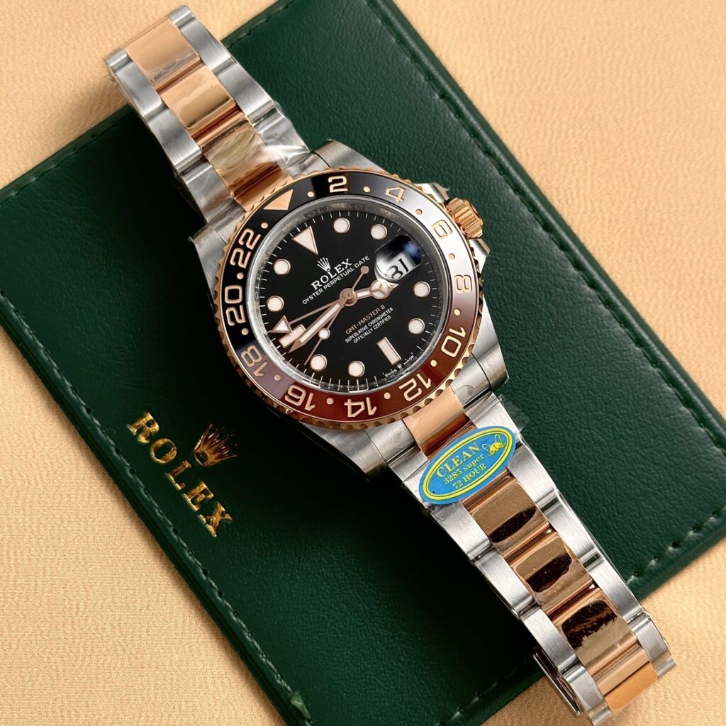 Rolex GMT-Master II 126711CHNR 40mm SS & 18K Rose Gold (Clean Factory Super Clone) Black and Brown Ceramic Bezel on Oyster Bracelet – Calibre 3186