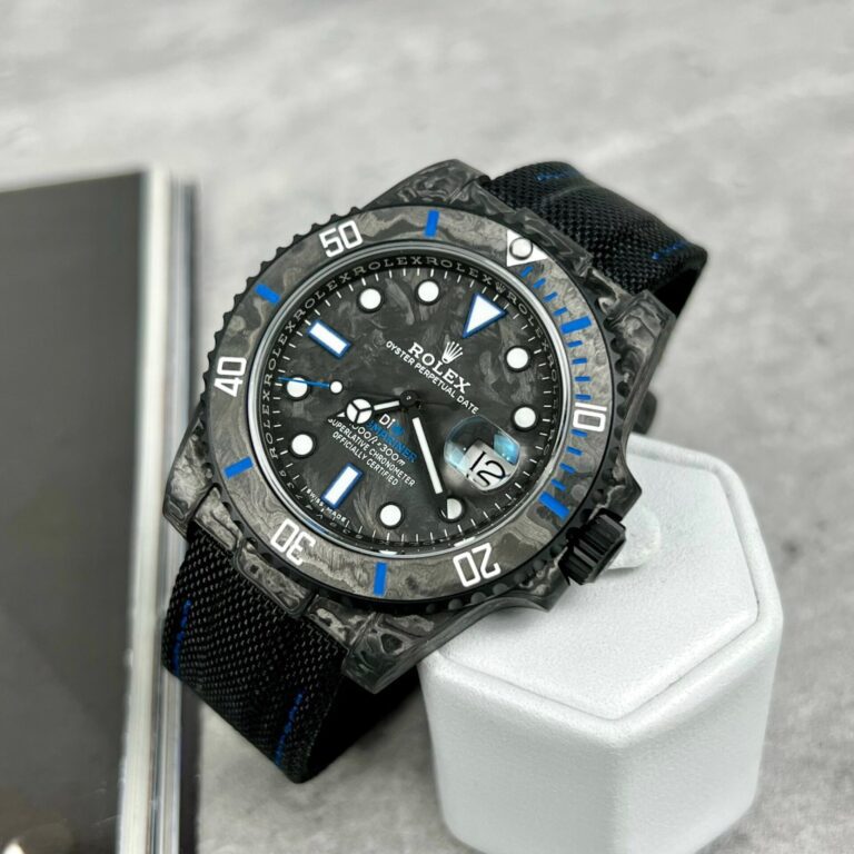 Rolex GMT-Master II Diw 40mm Carbon (1:1 Super Clone) Black Dial on Rubber Strap – Swiss Automatic