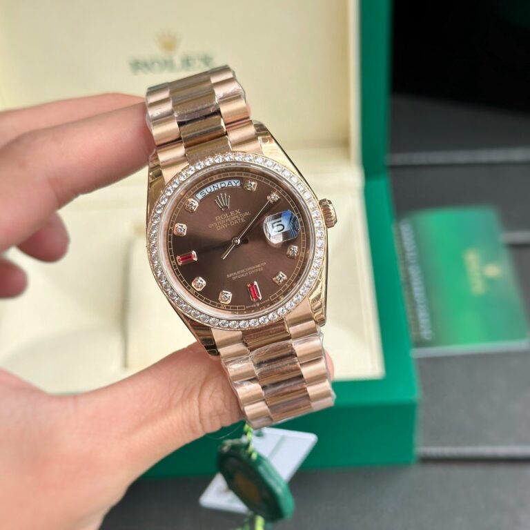 Rolex Day-Date 36mm SS (EW Factory Super Clone) Chocolate Dial on Stainless Steel President Bracelet – Automatic Calibre 28800