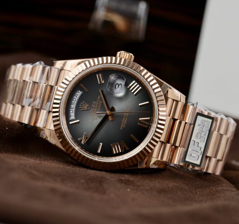 Rolex Day-Date Clone Watch 40mm SS (QF Super Clone) Gray Ombre Dial – Automatic Caliber 28,800 VPH