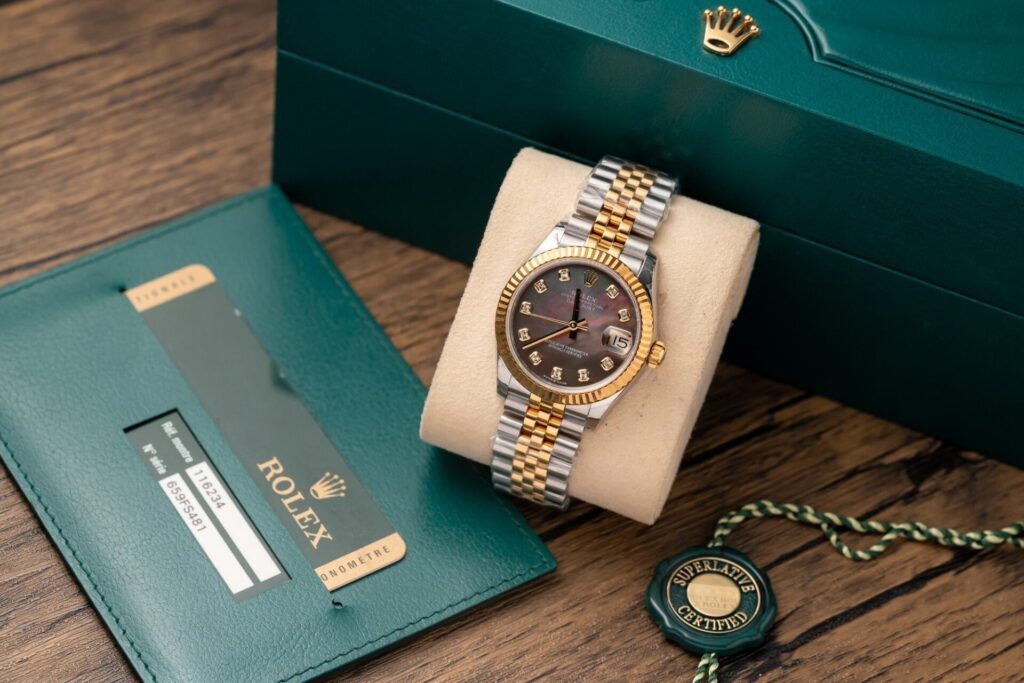 Rolex DateJust 278273 31mm SS/18k Yellow Gold (Super Clone) Mother of Pearl Dial with Diamond Hour Markers on Jubilee Bracelet – Automatic Movement