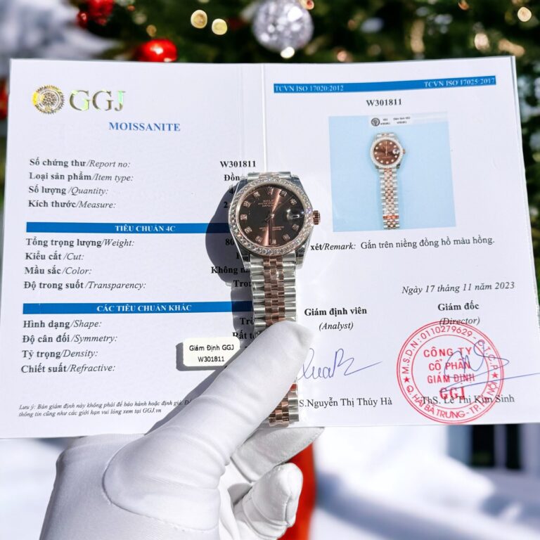 Rolex DateJust 31mm SS (Super Clone) Chocolate Dial with Custom Moissanite Diamond Bezel – Rolex Calibre 3235