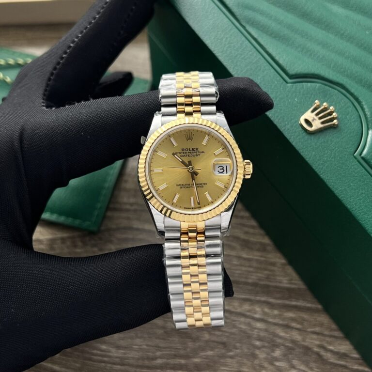 Rolex DateJust 31mm SS (Super Clone) Yellow Dial with Diamond Hour Markers on Jubilee Bracelet – Automatic Caliber 28800 bph