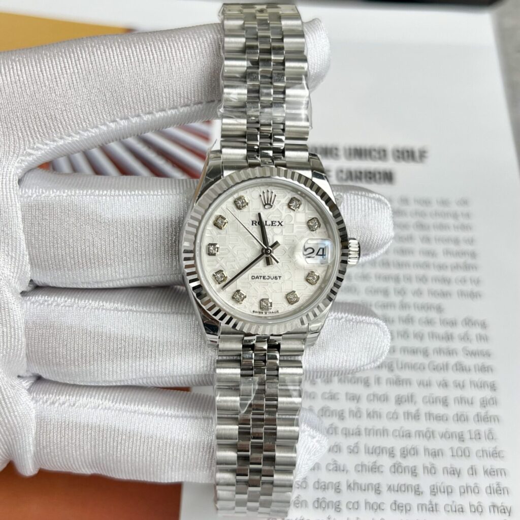 Rolex DateJust 31mm SS (EW Factory Super Clone) Silver Dial with Diamond Markers on Jubilee Strap – Caliber 3135