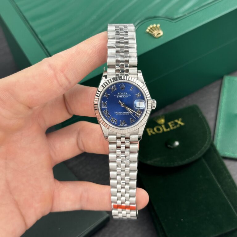 Rolex DateJust 31mm SS (EW Factory Super Clone) Pile Blue Dial with Roman Numerals – Calibre 2836 Automatic
