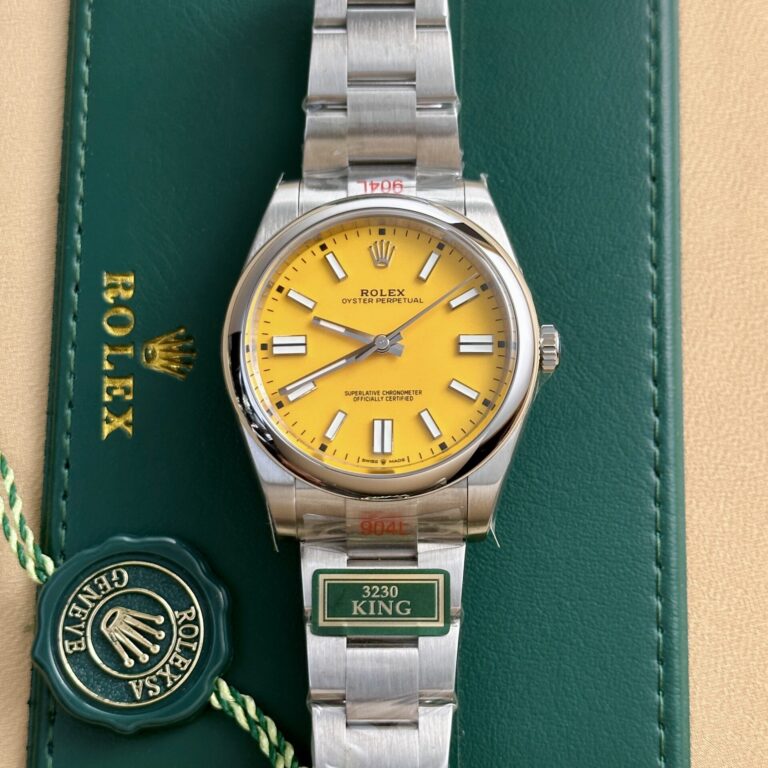 Rolex Oyster Perpetual 124300 41mm SS (Super Clone) Yellow Dial – Calibre 3230