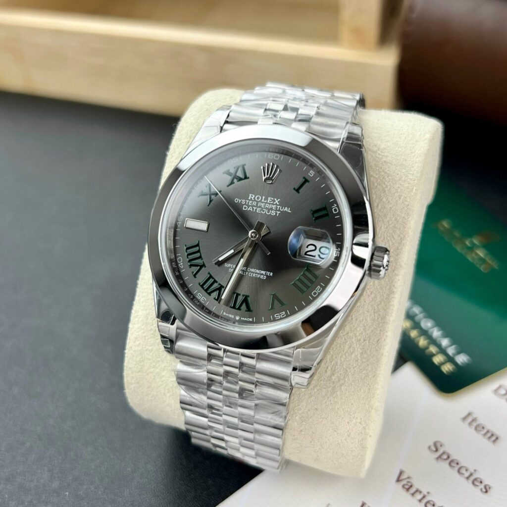 Rolex DateJust 126300 41mm SS (VS Factory Super Clone) Wimbledon Green Dial on Stainless Steel Oyster Bracelet – Automatic Caliber 28,800 bph